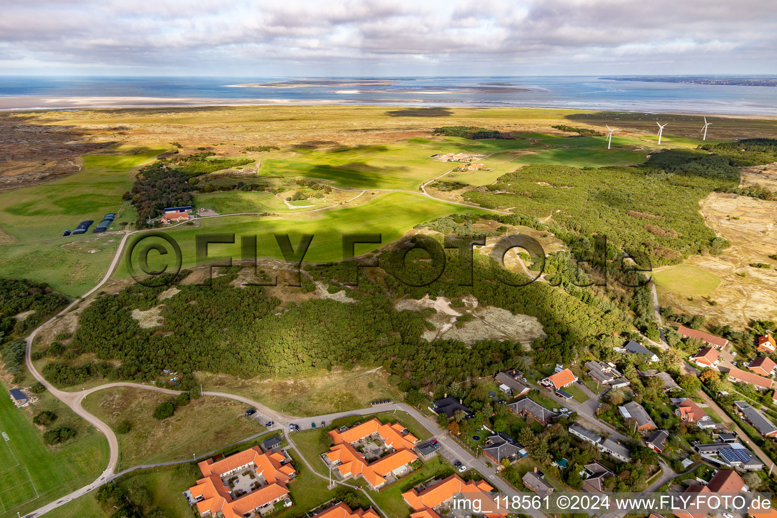 Vue d'oiseau de Fanø dans le département Syddanmark, Danemark