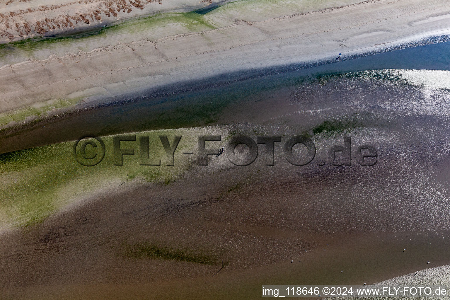 Vue oblique de Côte ouest à marée basse à Fanø dans le département Syddanmark, Danemark