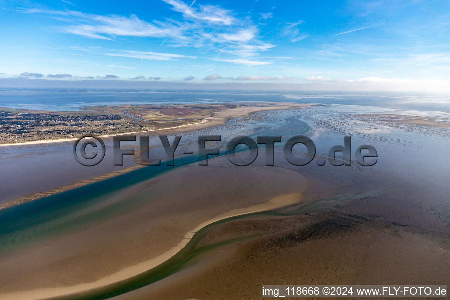 Vue d'oiseau de Fanø dans le département Syddanmark, Danemark