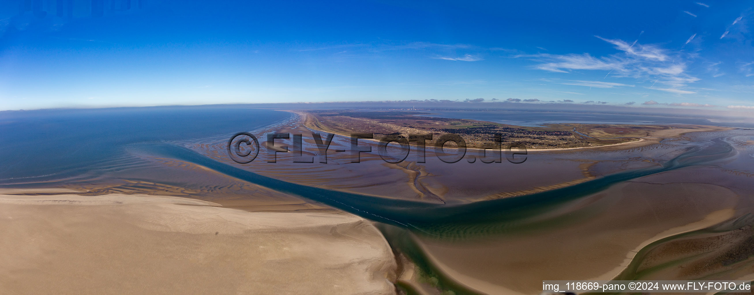 Vue aérienne de Zone côtière au sud de la mer du Nord - île de Fanö à Fanø dans le département Syddanmark, Danemark