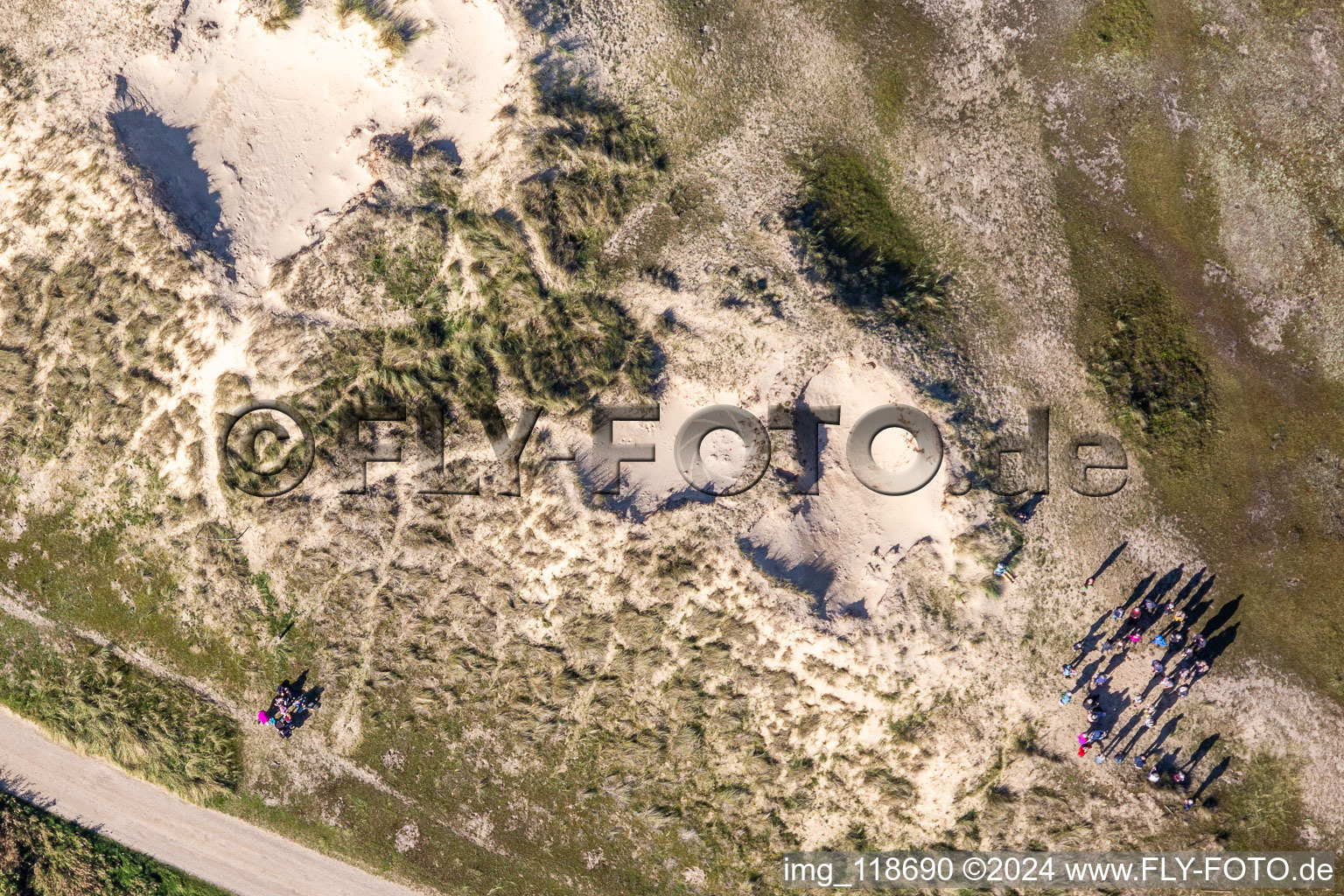 Vue aérienne de Dunes à Fanø dans le département Syddanmark, Danemark