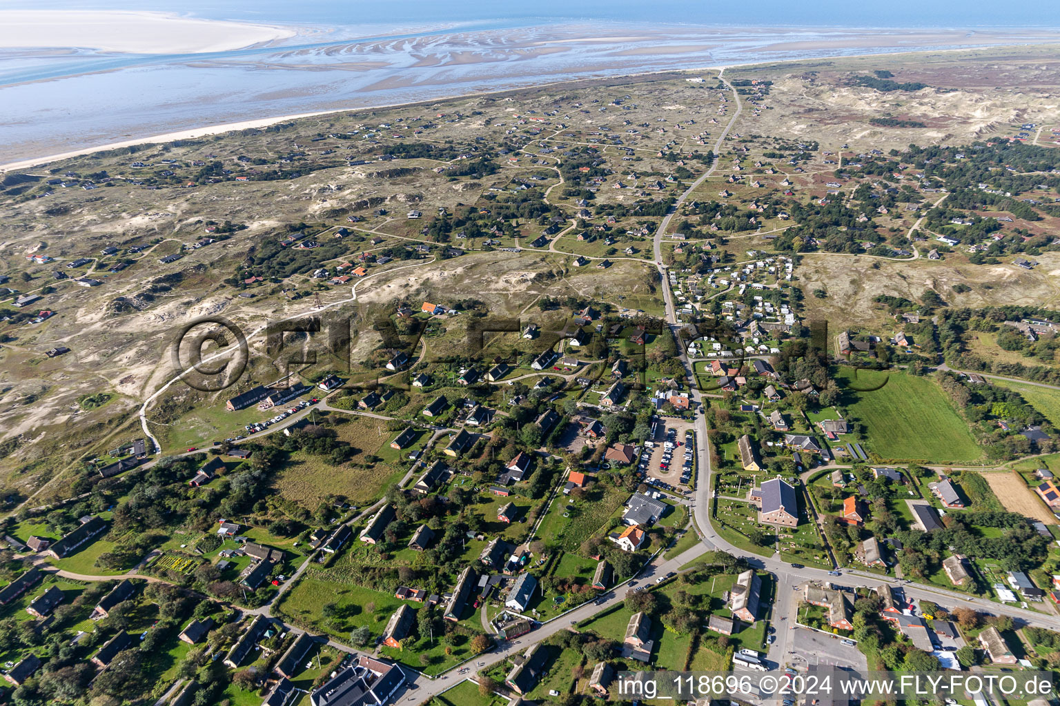 Vue aérienne de Fanø dans le département Syddanmark, Danemark