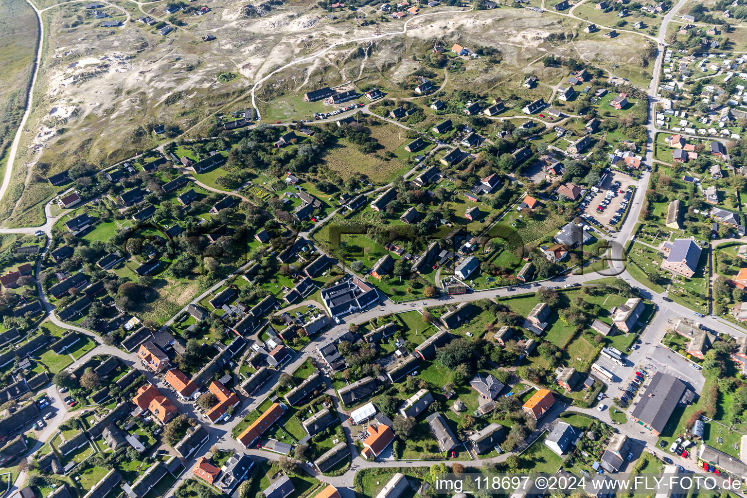 Photographie aérienne de Fanø dans le département Syddanmark, Danemark