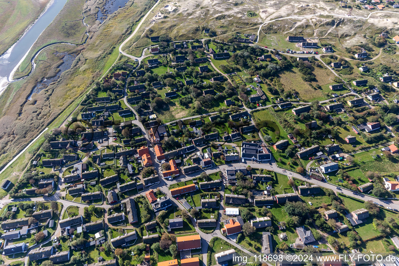 Vue oblique de Fanø dans le département Syddanmark, Danemark