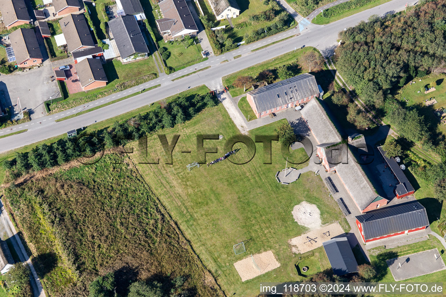 Vue aérienne de Colonie de vacances/Sønderho Feriekoloni à Fanø dans le département Syddanmark, Danemark