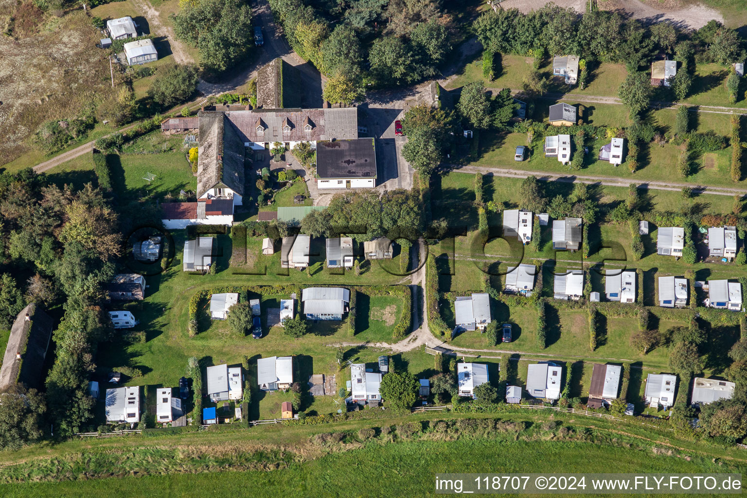 Vue oblique de Sønderho Ny Camping à Fanø dans le département Syddanmark, Danemark