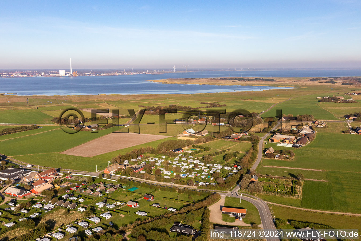 Vue aérienne de Camping Rindby à Fanø dans le département Syddanmark, Danemark