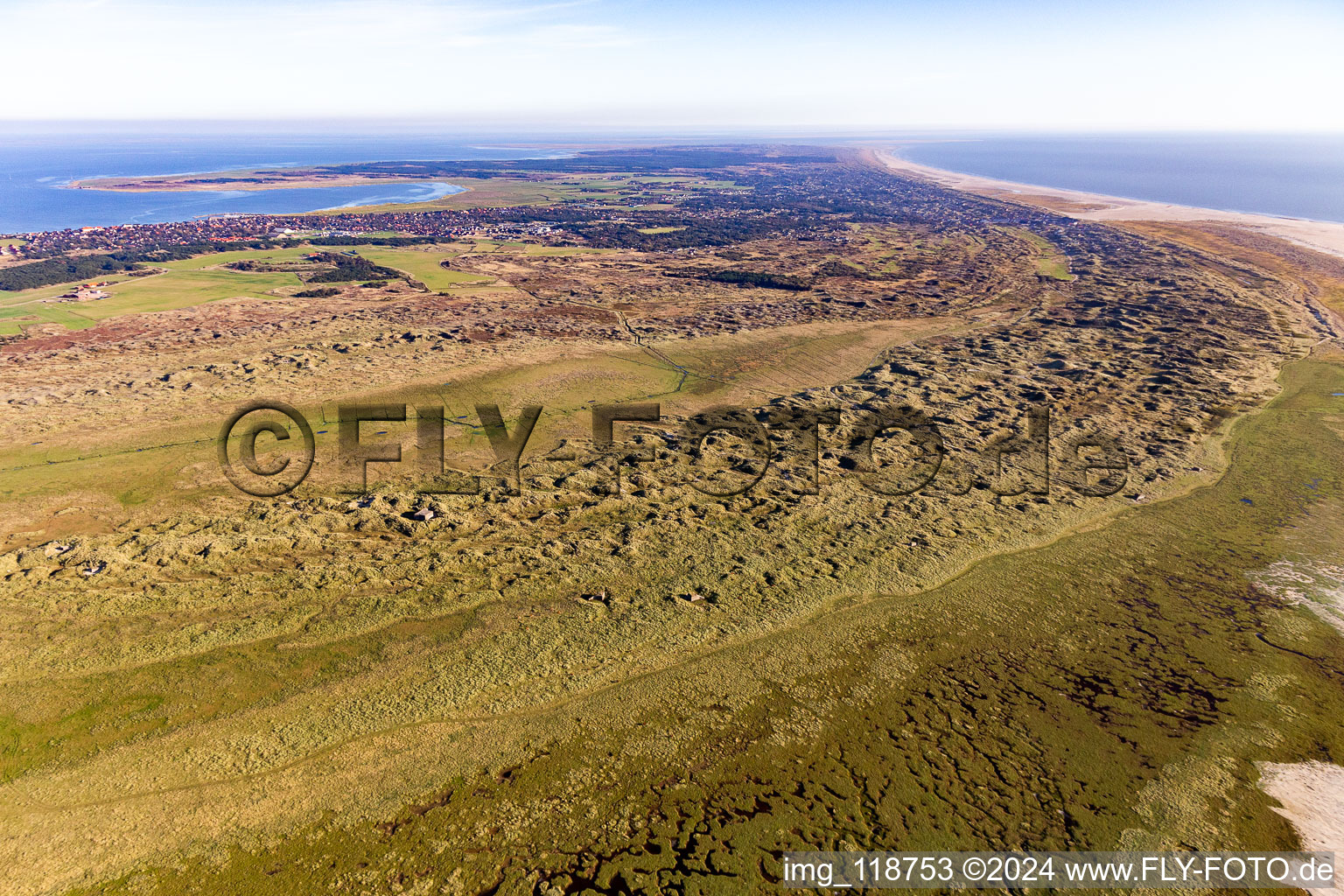 Photographie aérienne de Parc national de la mer des Wadden à Fanø dans le département Syddanmark, Danemark