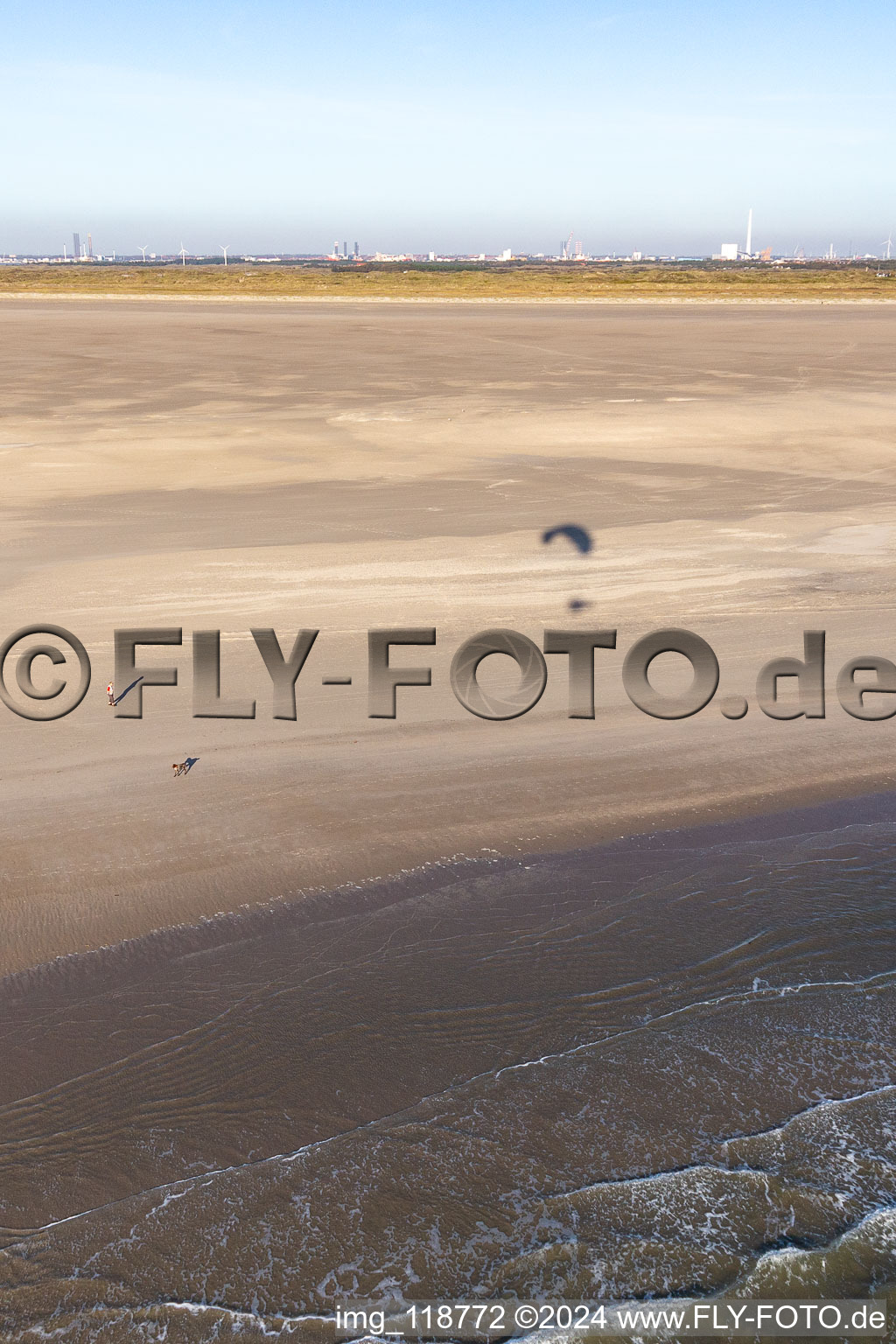 Vue aérienne de Plage de Fanoe Bad à Fanø dans le département Syddanmark, Danemark