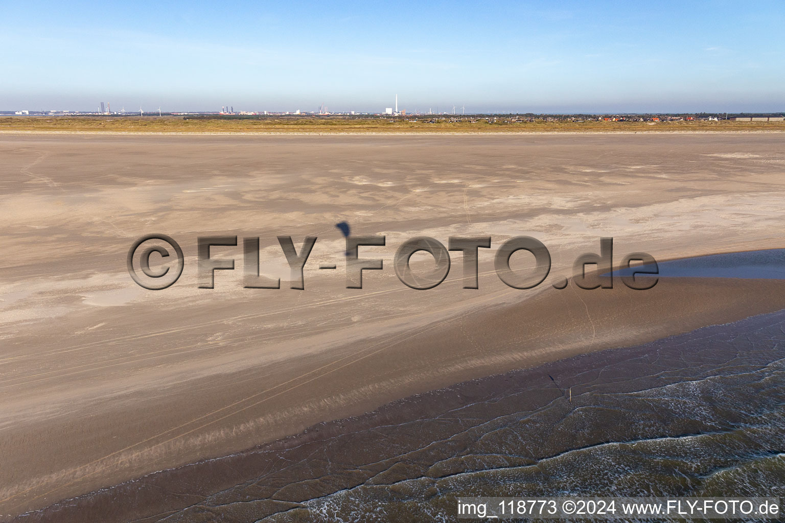 Vue aérienne de Plage de Fanoe Bad à Fanø dans le département Syddanmark, Danemark