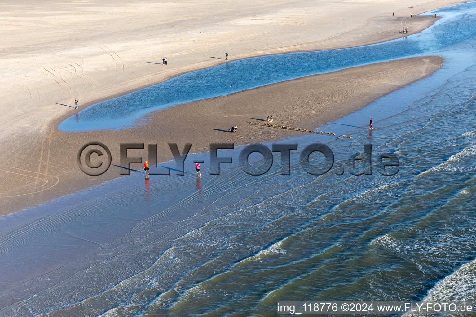 Vue oblique de Plage de Fanoe Bad à Fanø dans le département Syddanmark, Danemark