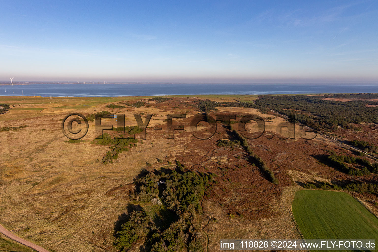 Parc national de la mer des Wadden à Fanø dans le département Syddanmark, Danemark depuis l'avion