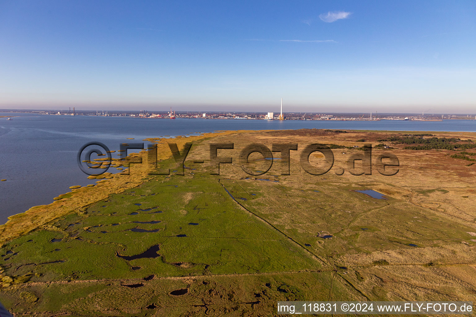 Enregistrement par drone de Parc national de la mer des Wadden à Fanø dans le département Syddanmark, Danemark