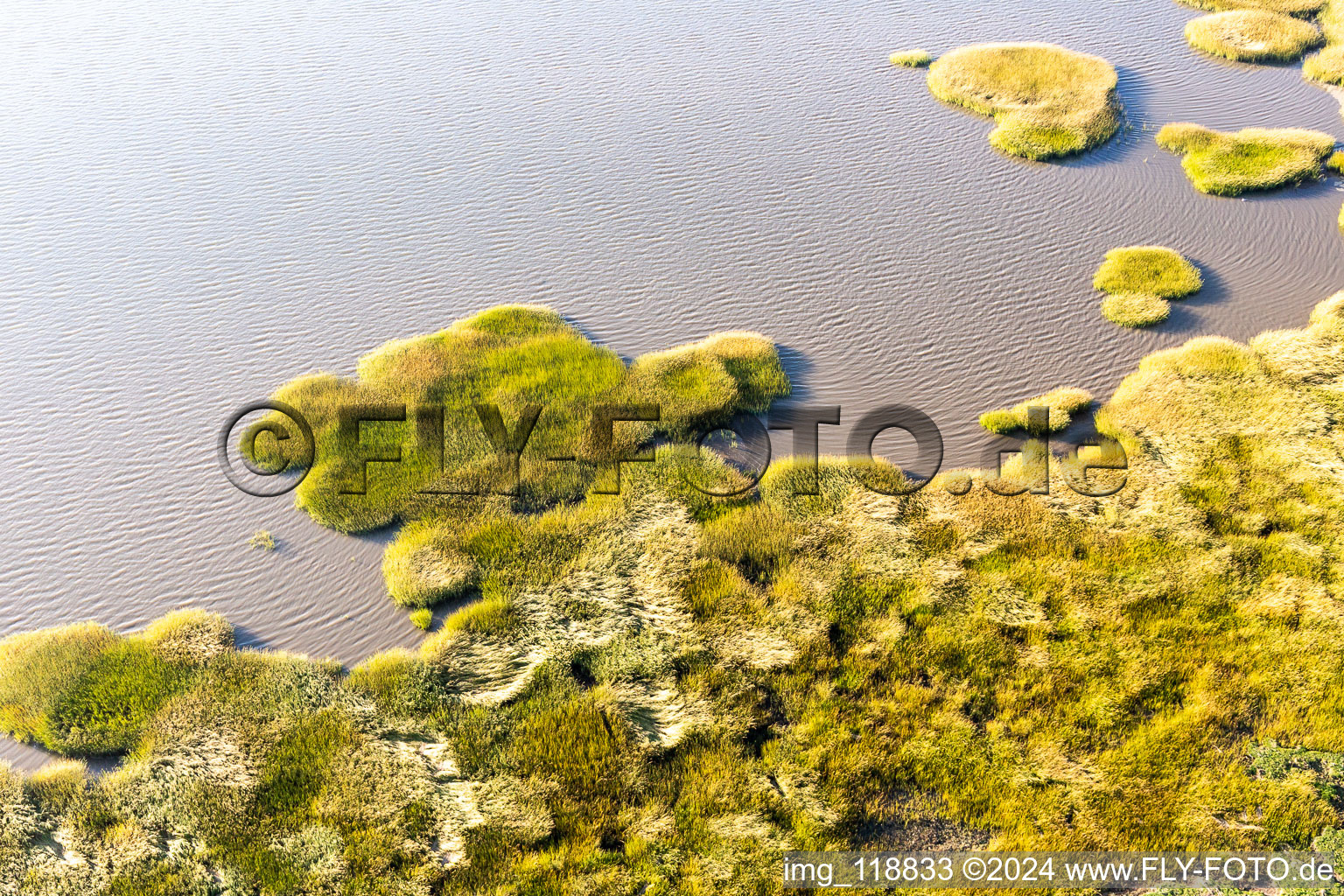 Parc national de la mer des Wadden à Fanø dans le département Syddanmark, Danemark du point de vue du drone