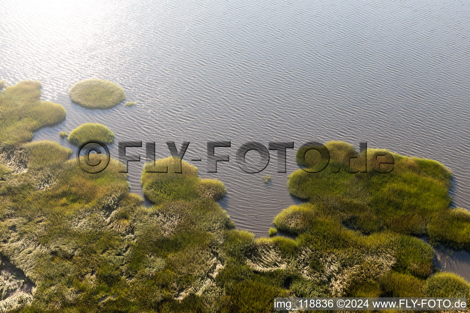 Parc national de la mer des Wadden à Fanø dans le département Syddanmark, Danemark vu d'un drone