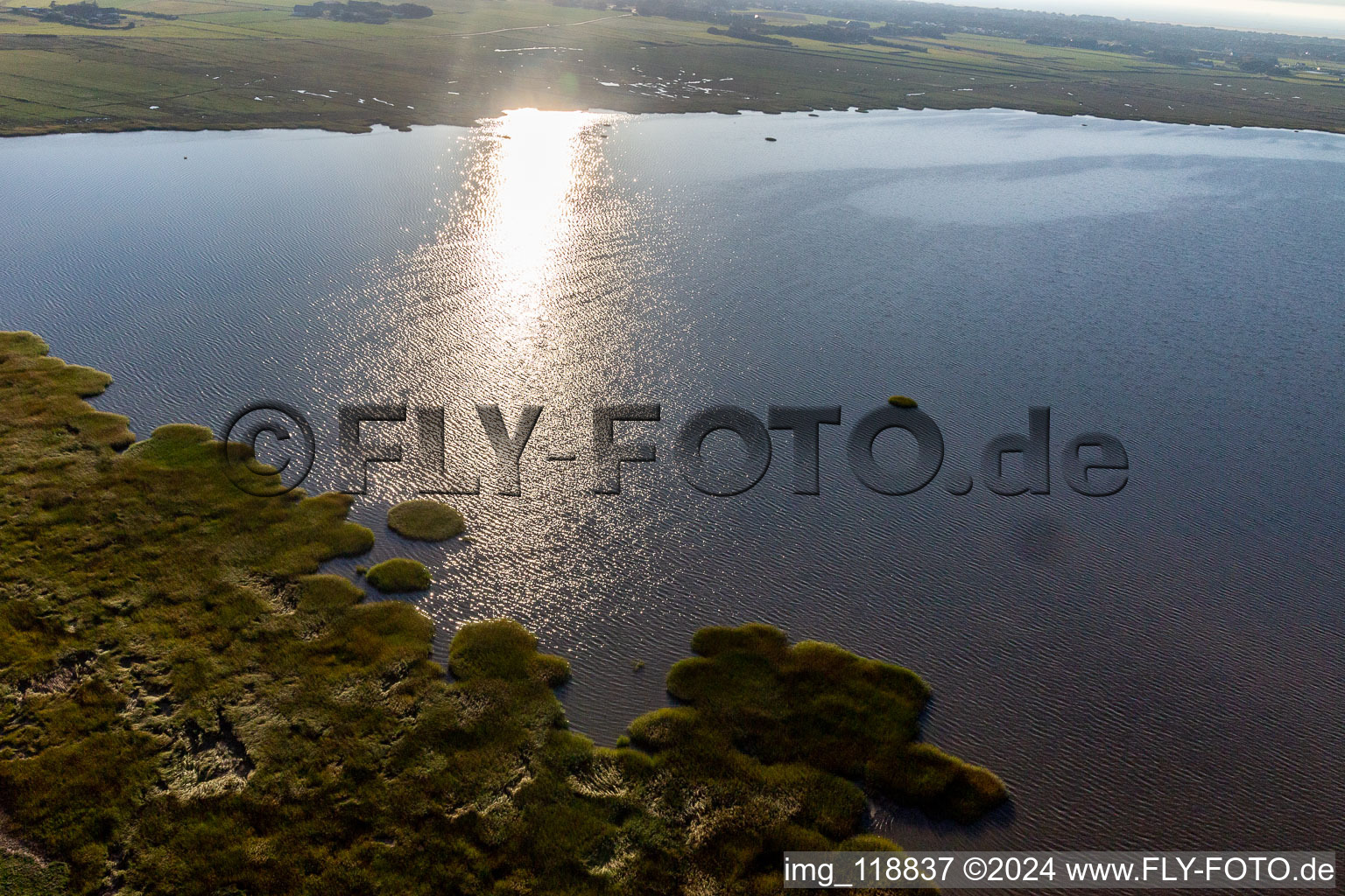 Vue aérienne de Parc national de la mer des Wadden à Fanø dans le département Syddanmark, Danemark