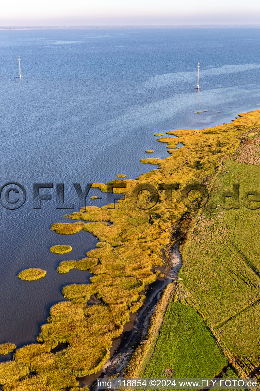 Parc national de la mer des Wadden à Fanø dans le département Syddanmark, Danemark hors des airs