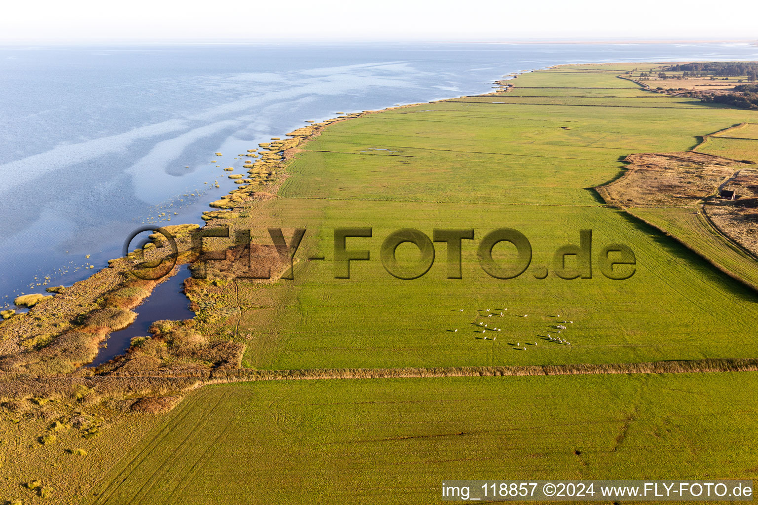 Parc national de la mer des Wadden à Fanø dans le département Syddanmark, Danemark depuis l'avion