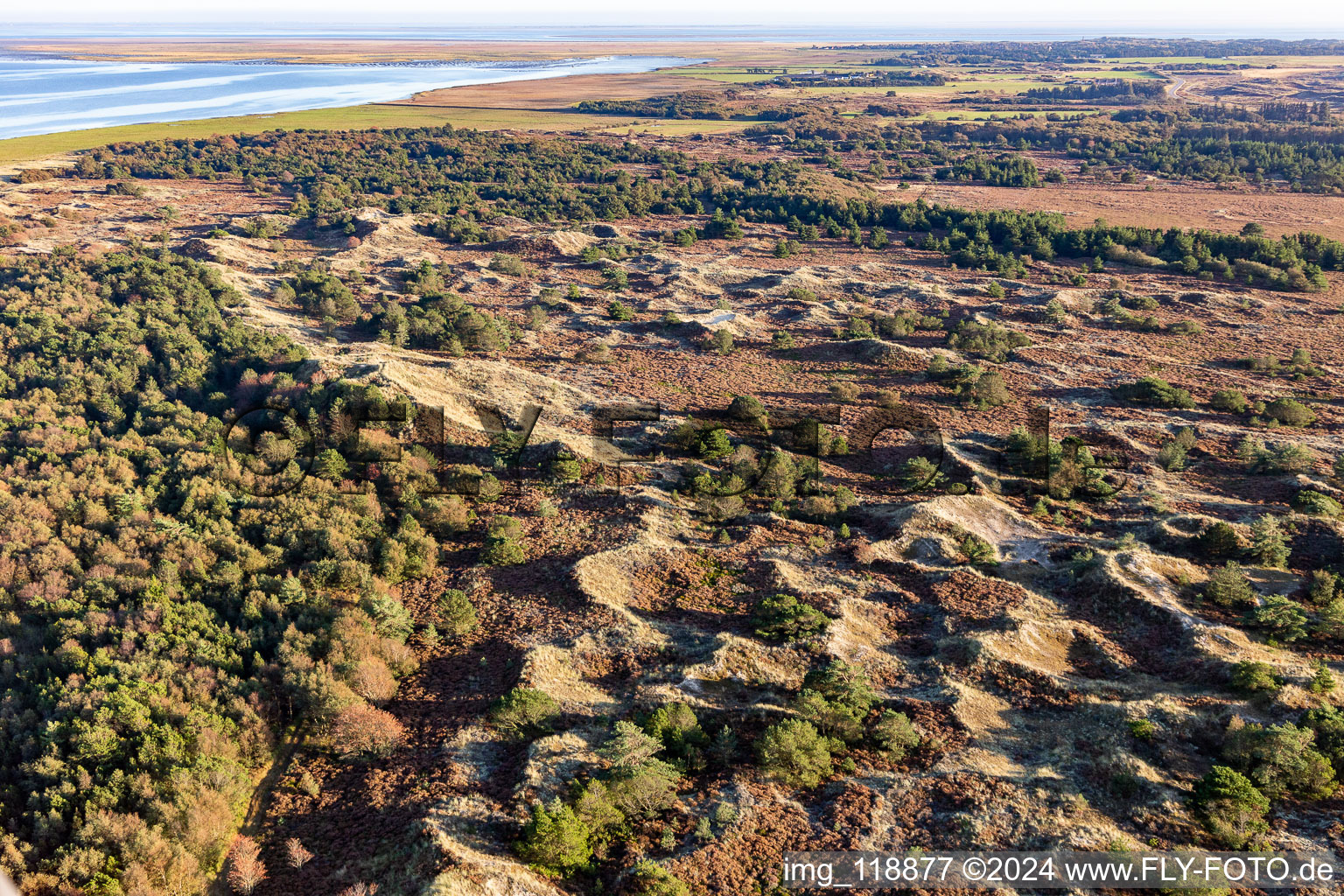 Parc national de la mer des Wadden à Fanø dans le département Syddanmark, Danemark d'un drone