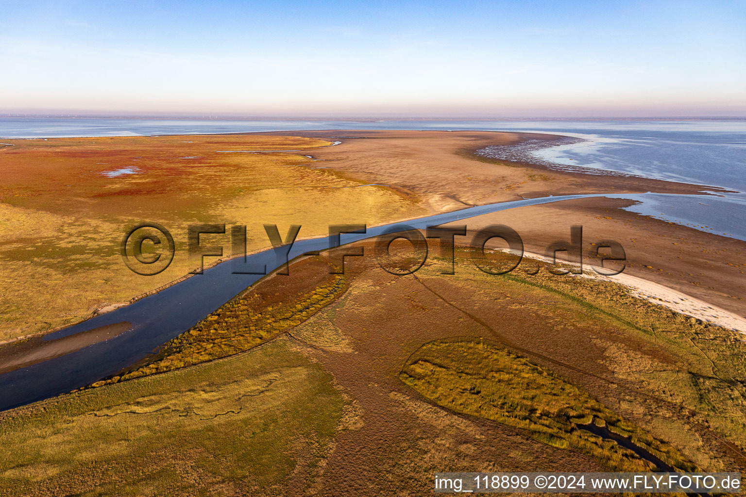 Vue oblique de Fanø dans le département Syddanmark, Danemark