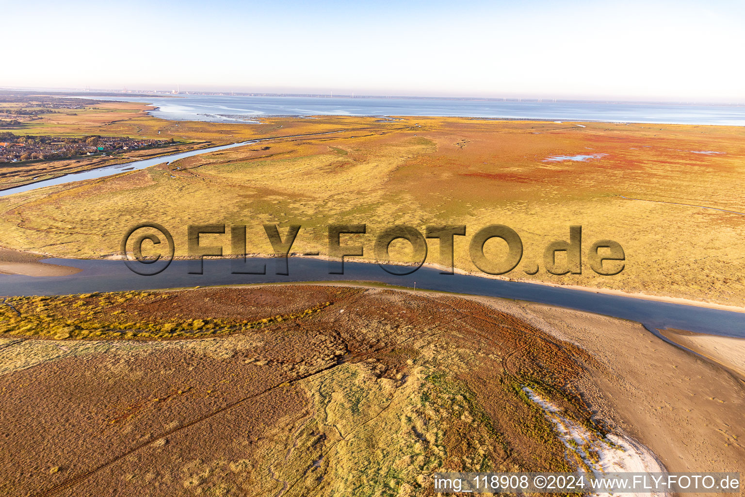 Vue d'oiseau de Fanø dans le département Syddanmark, Danemark