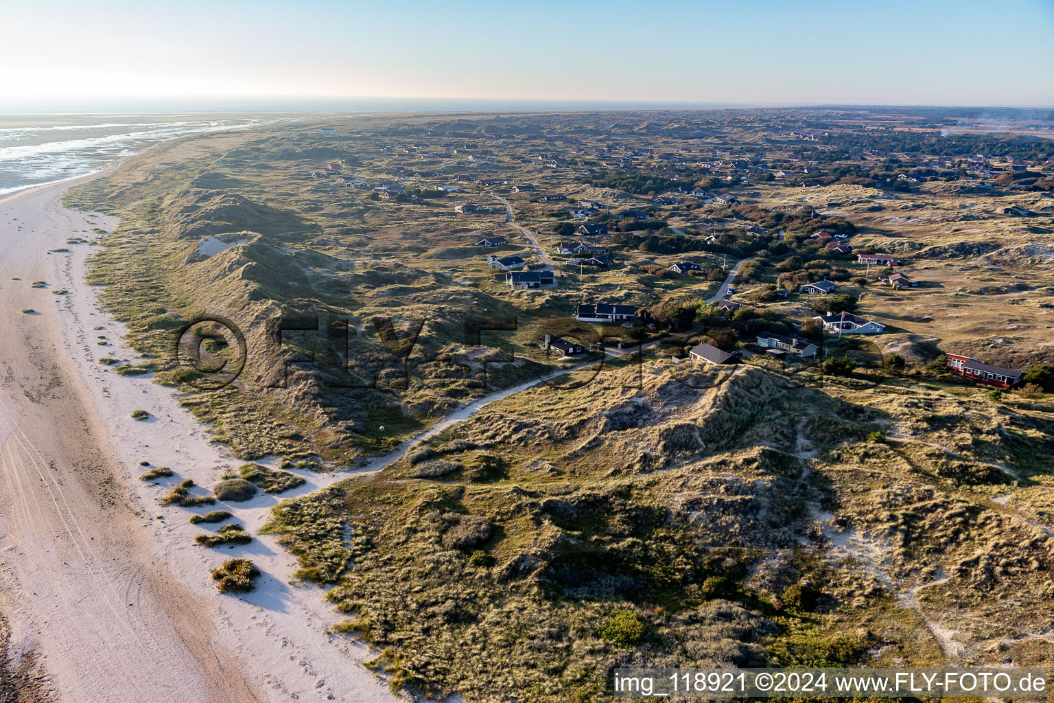 Photographie aérienne de Maisons de vacances hyggelige dans les dunes à Fanø dans le département Syddanmark, Danemark