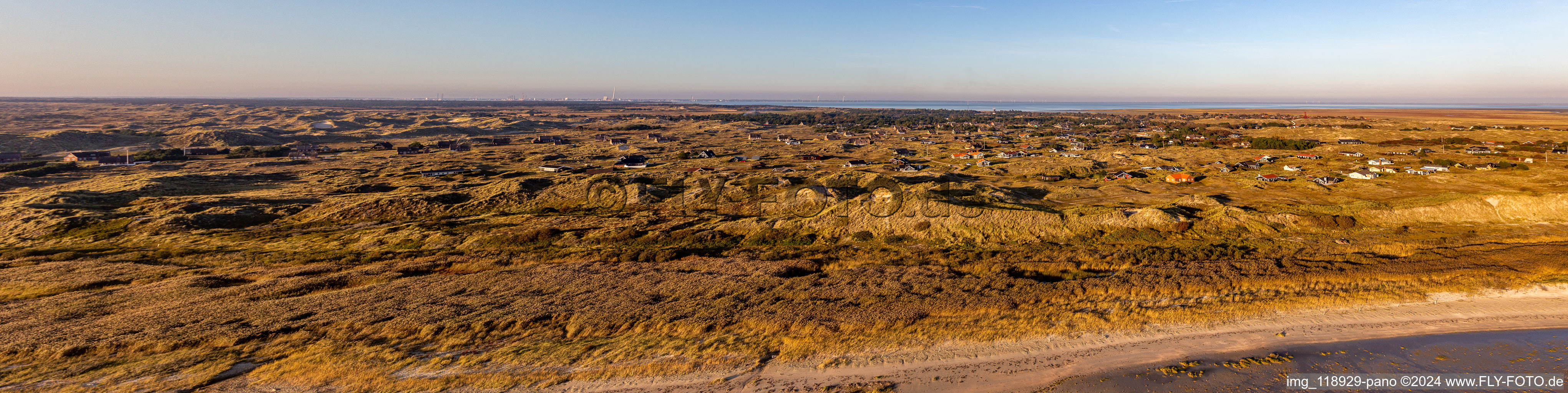 Vue aérienne de Panorama des dunes à Fanø dans le département Syddanmark, Danemark