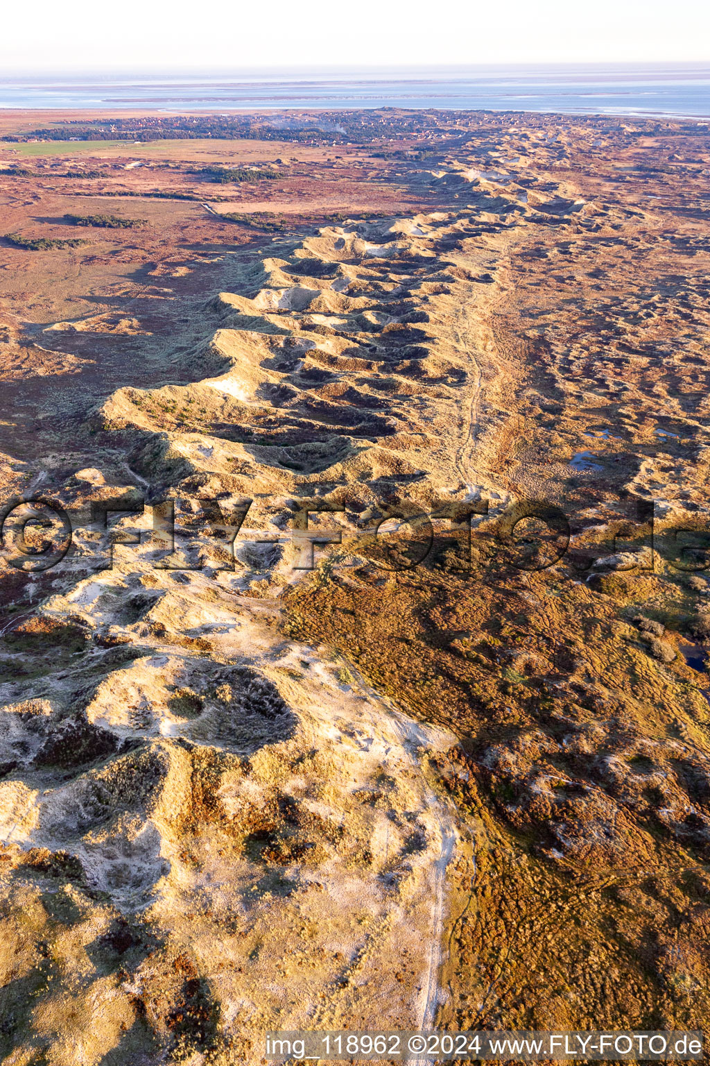 Parc national de la mer des Wadden à Fanø dans le département Syddanmark, Danemark hors des airs