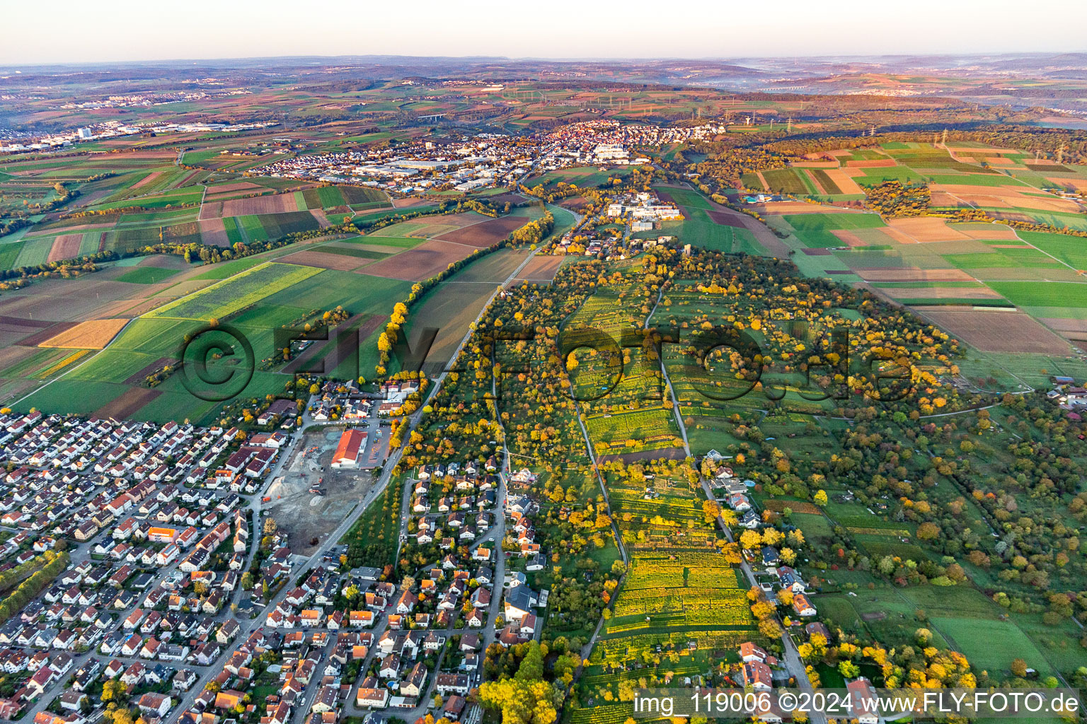 Vue aérienne de Asperg dans le département Bade-Wurtemberg, Allemagne