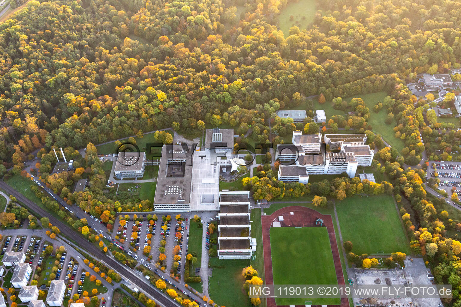 Vue aérienne de Collège pédagogique à le quartier Eglosheim in Ludwigsburg dans le département Bade-Wurtemberg, Allemagne