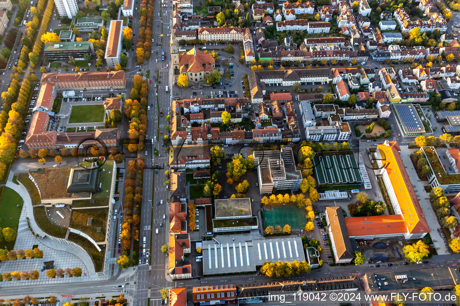 Photographie aérienne de Centre à le quartier Ludwigsburg-Mitte in Ludwigsburg dans le département Bade-Wurtemberg, Allemagne