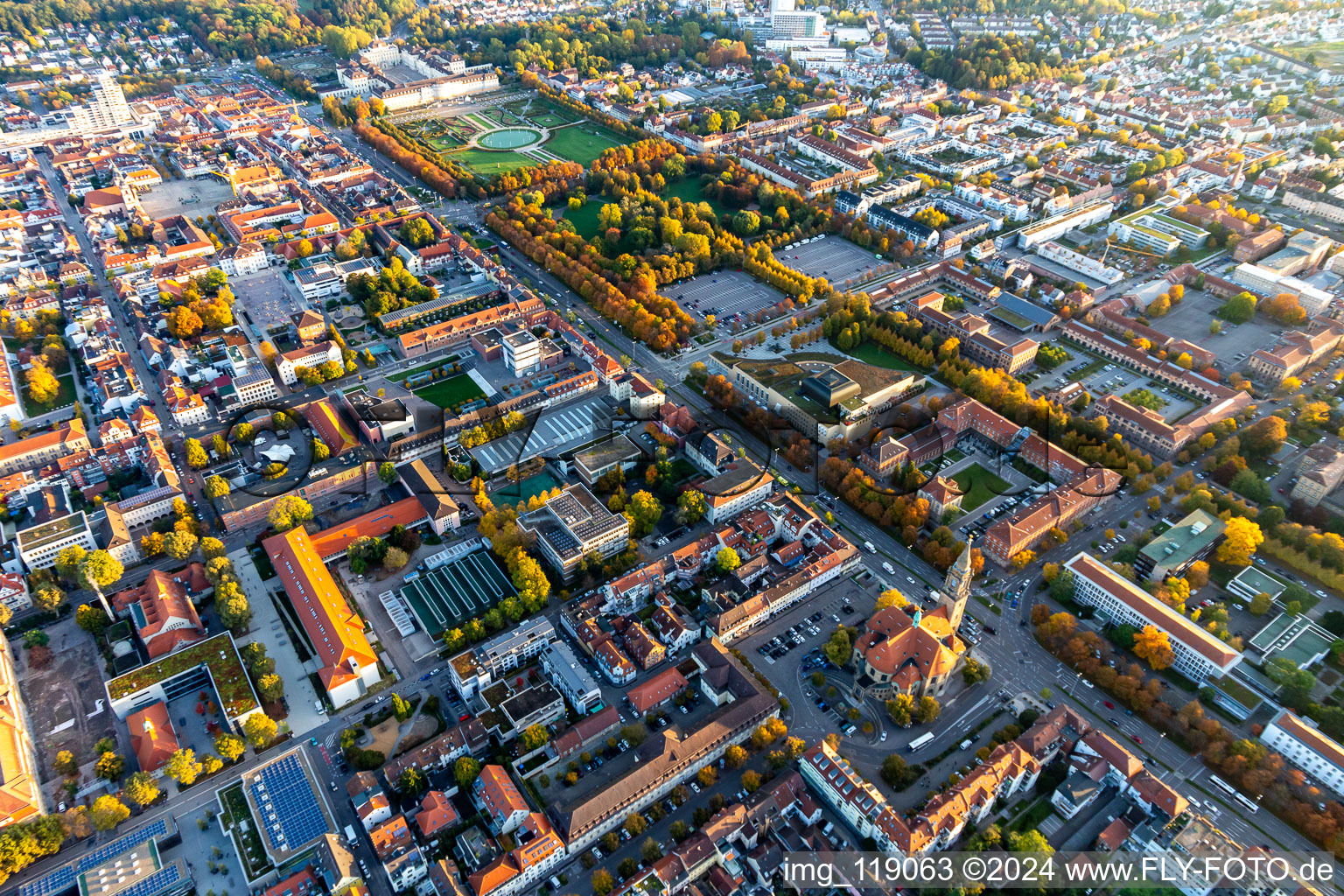 Vue oblique de Ludwigsburg dans le département Bade-Wurtemberg, Allemagne