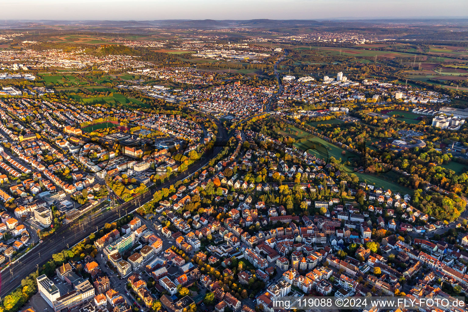 Ludwigsburg dans le département Bade-Wurtemberg, Allemagne vue du ciel