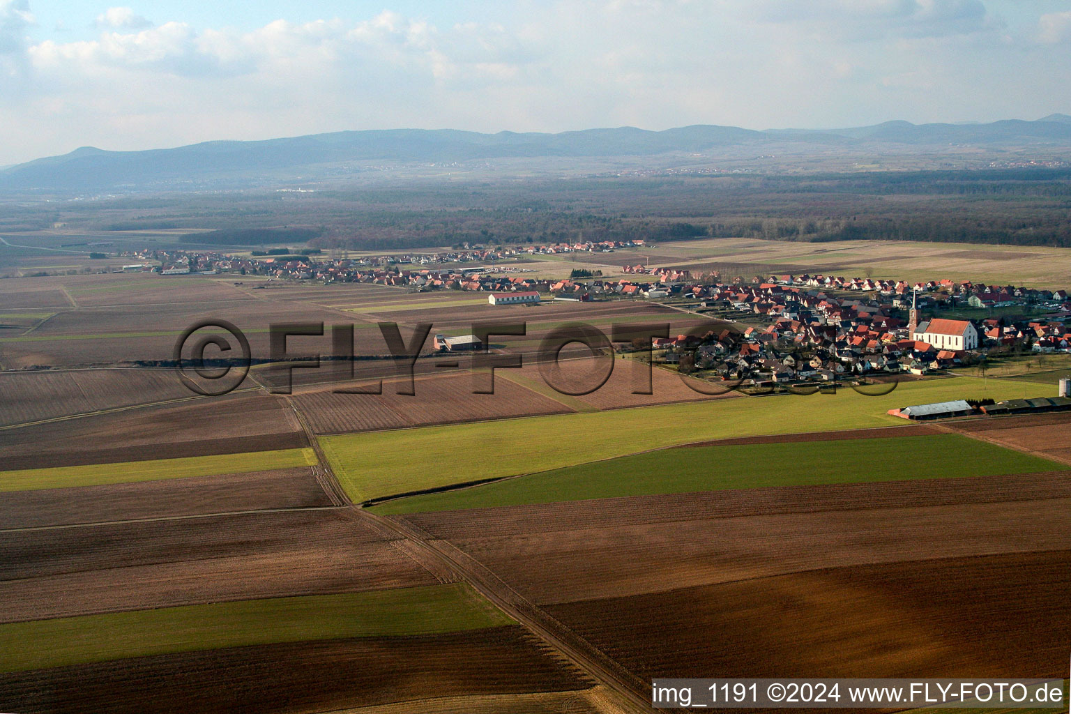 Schleithal dans le département Bas Rhin, France vue du ciel