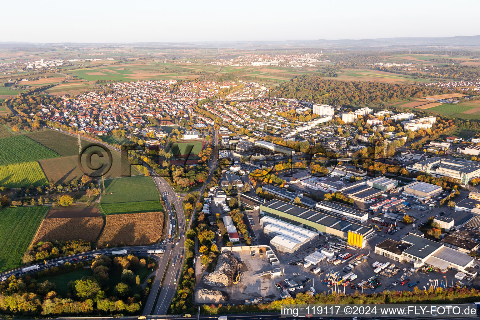 Vue aérienne de Möglingen dans le département Bade-Wurtemberg, Allemagne