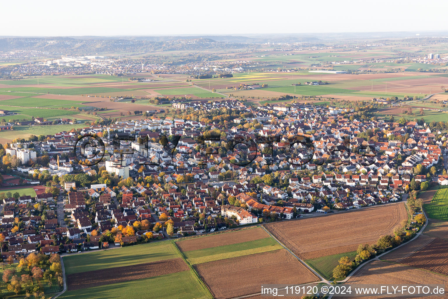 Vue aérienne de Korntal-Münchingen dans le département Bade-Wurtemberg, Allemagne