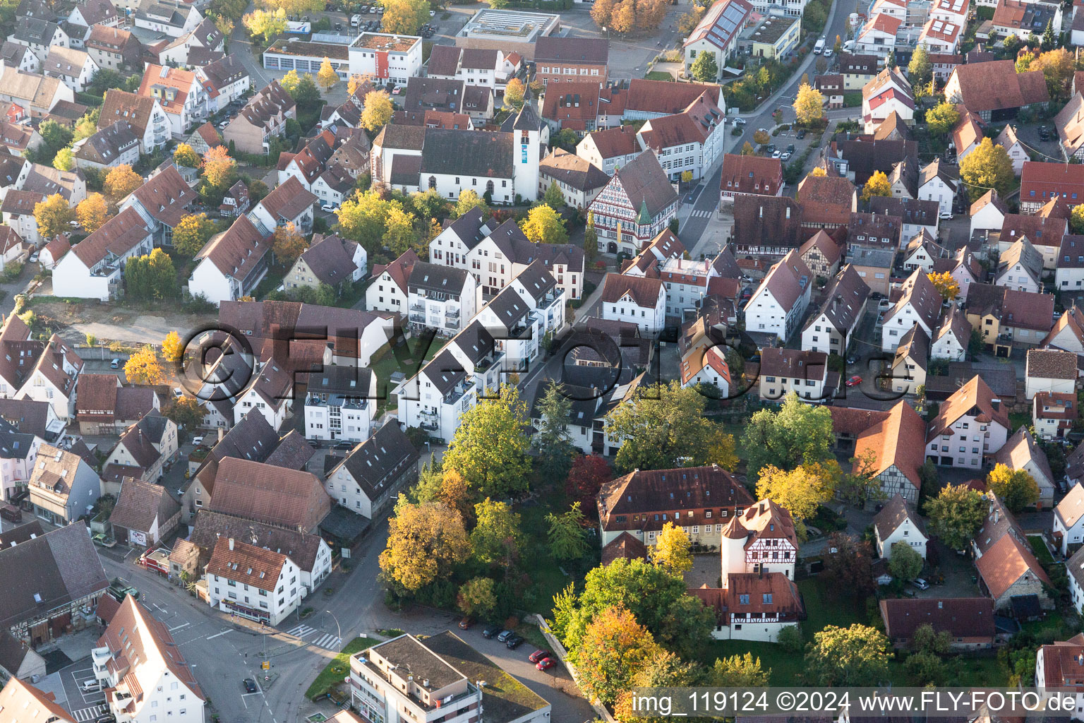 Vue aérienne de L'hôtel de ville à Korntal-Münchingen dans le département Bade-Wurtemberg, Allemagne