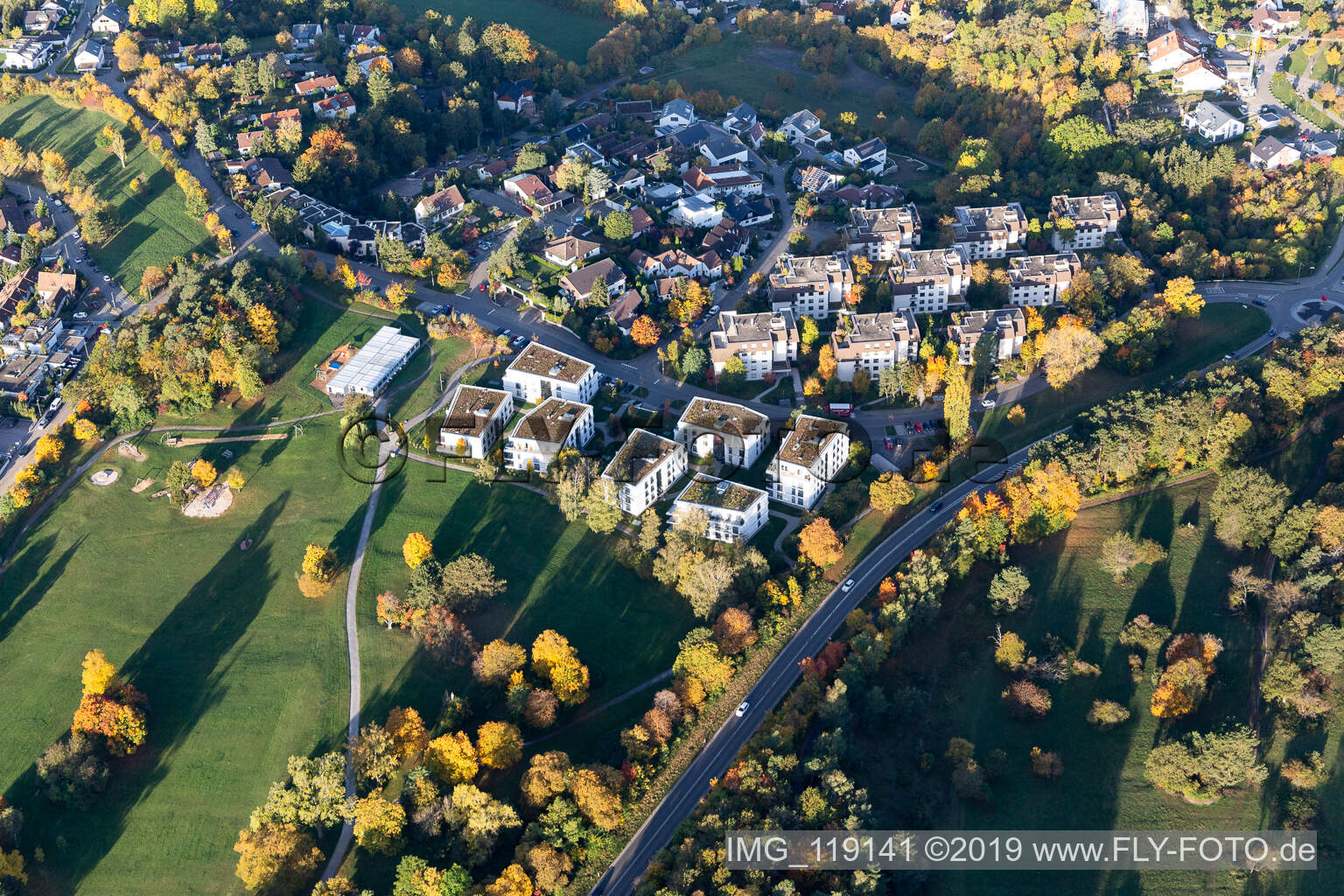 Vue aérienne de Lande Léonberg / terrain de golf à Leonberg dans le département Bade-Wurtemberg, Allemagne