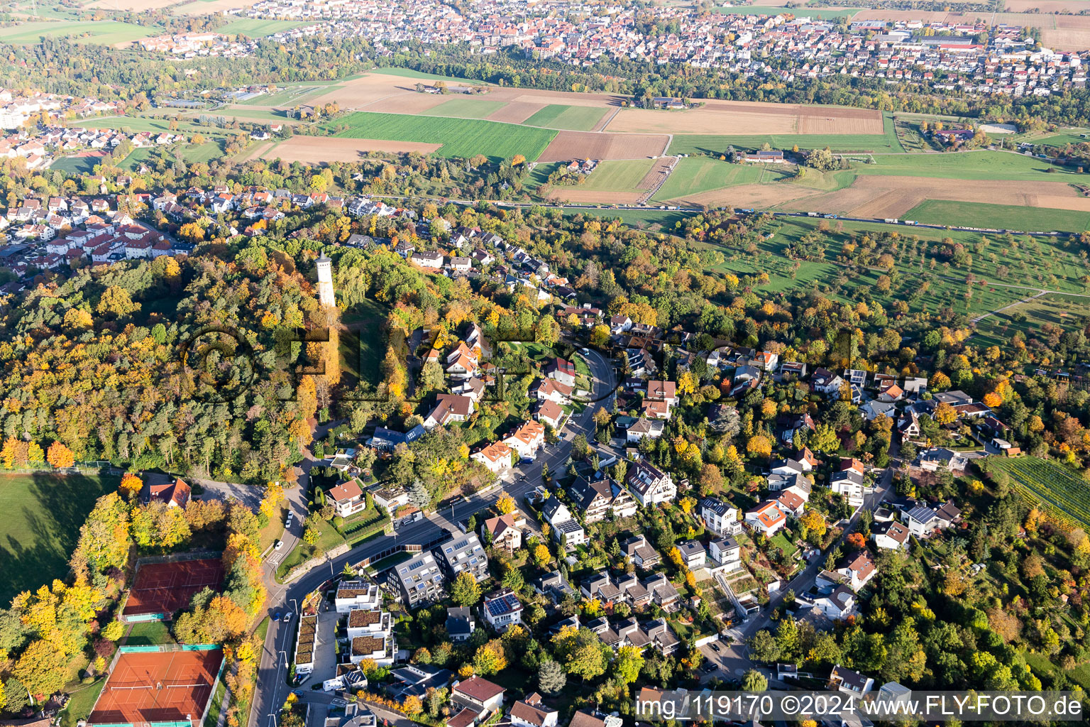 Photographie aérienne de Engelberg à Leonberg dans le département Bade-Wurtemberg, Allemagne