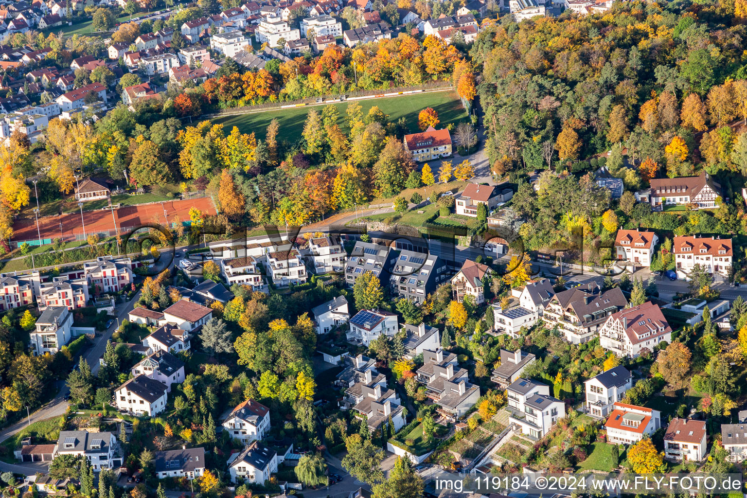 Vue oblique de Engelberg à Leonberg dans le département Bade-Wurtemberg, Allemagne