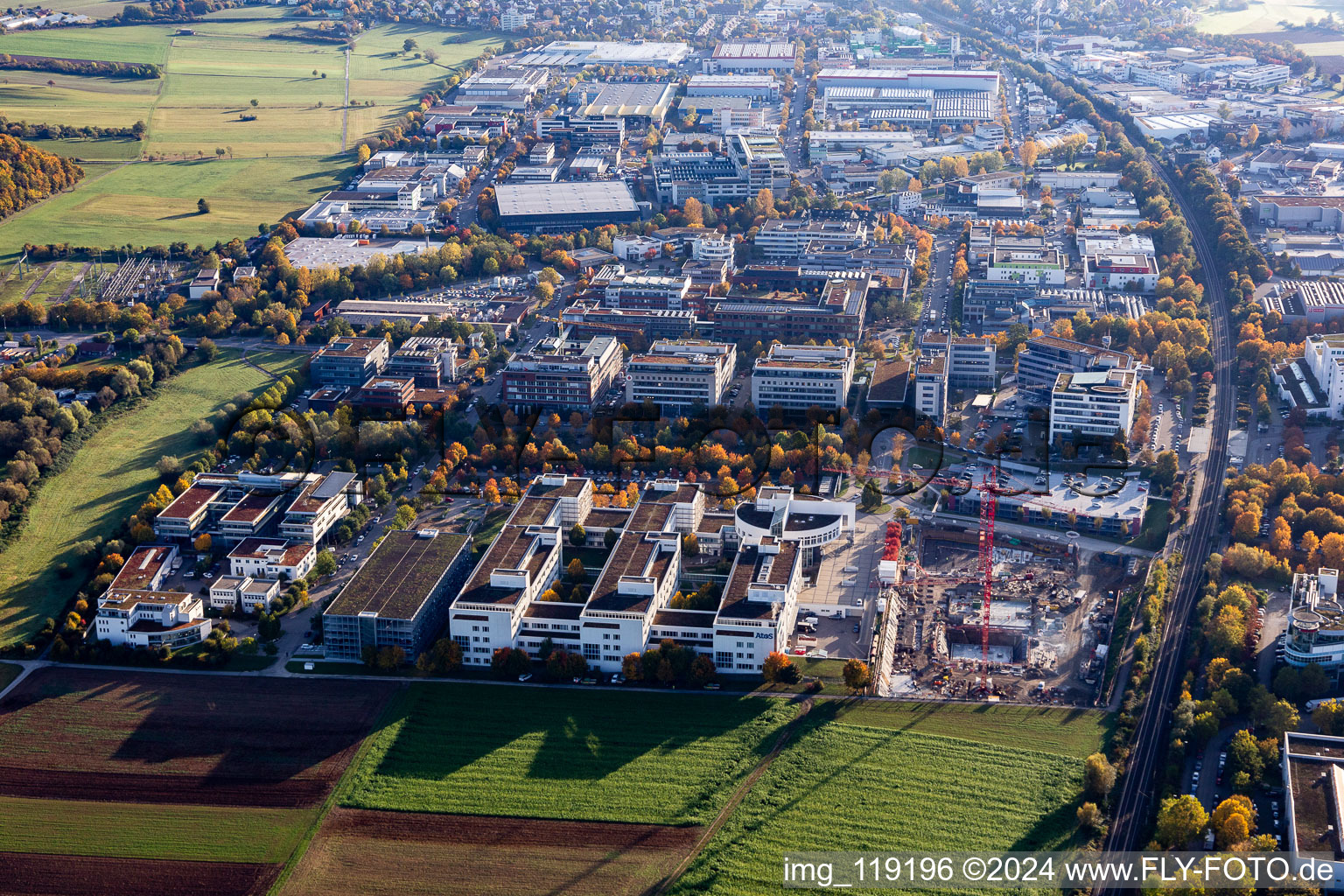 Vue aérienne de Siemens et Unify Allemagne à le quartier Weilimdorf in Stuttgart dans le département Bade-Wurtemberg, Allemagne