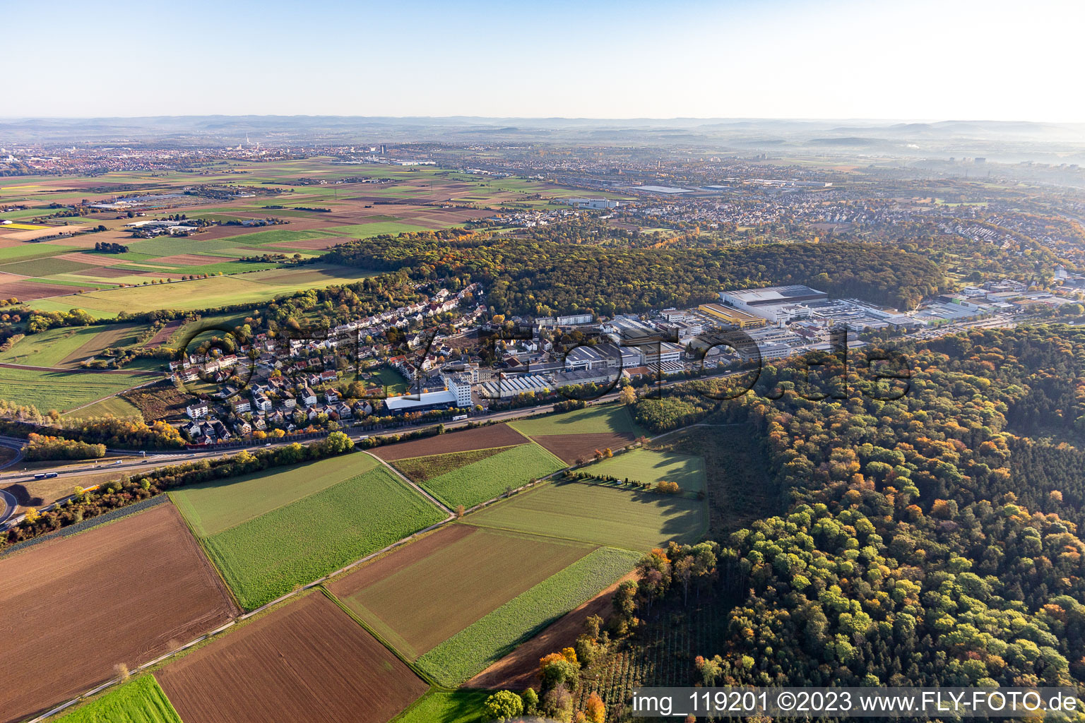 Vue aérienne de Quartier Kallenberg in Korntal-Münchingen dans le département Bade-Wurtemberg, Allemagne