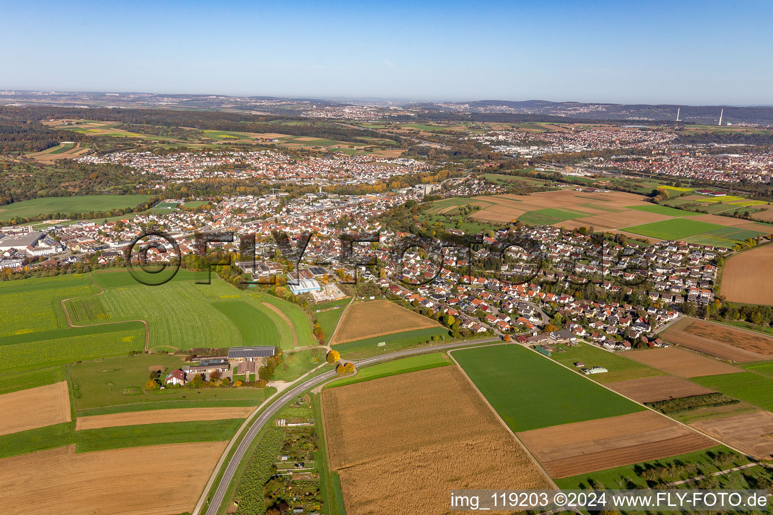 Vue aérienne de Oberboihingen dans le département Bade-Wurtemberg, Allemagne