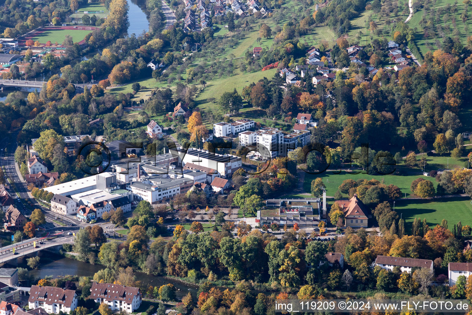 Vue aérienne de Nürtingen dans le département Bade-Wurtemberg, Allemagne