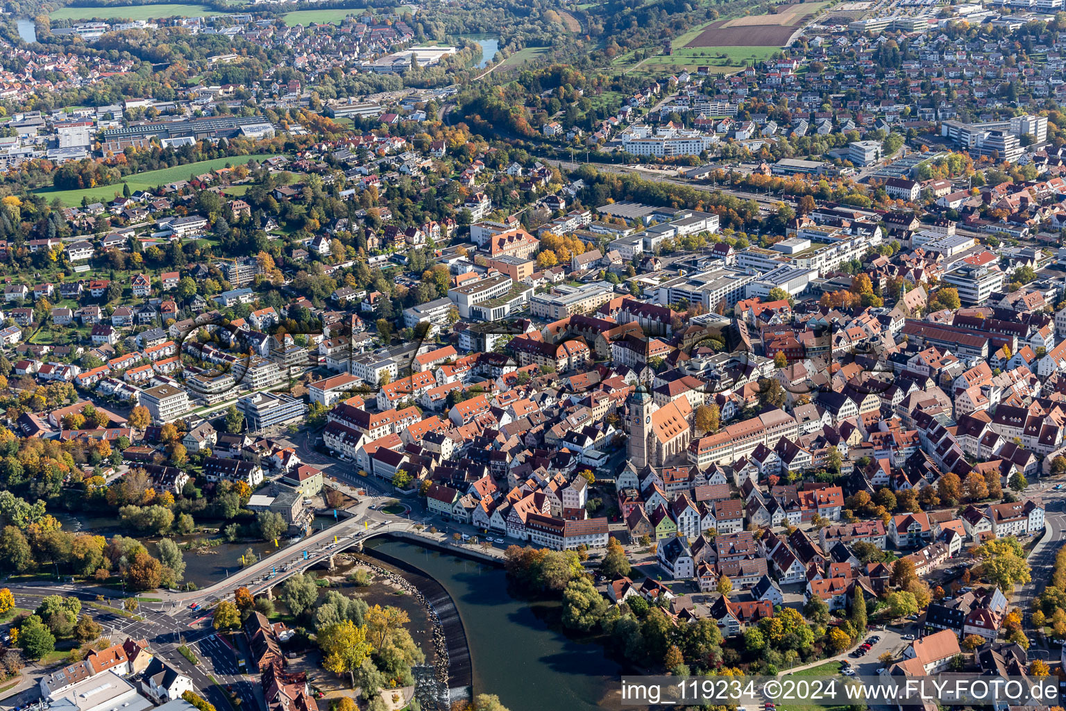 Nürtingen dans le département Bade-Wurtemberg, Allemagne hors des airs