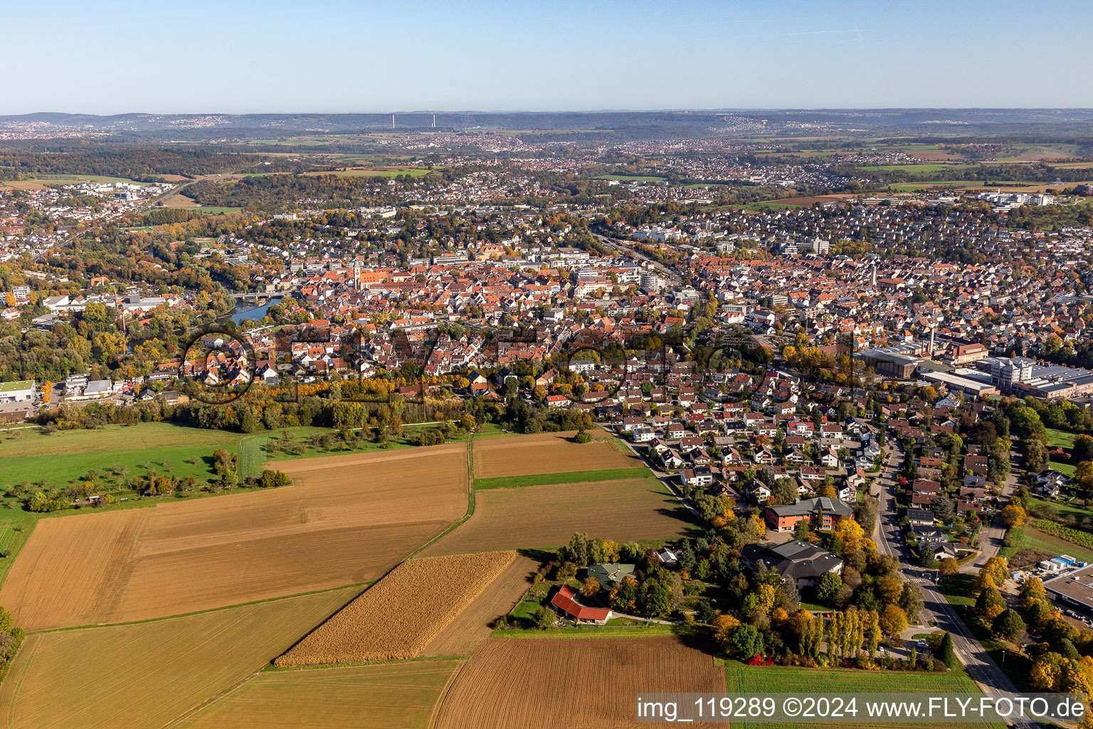 Vue aérienne de Lerchenberg à Nürtingen dans le département Bade-Wurtemberg, Allemagne