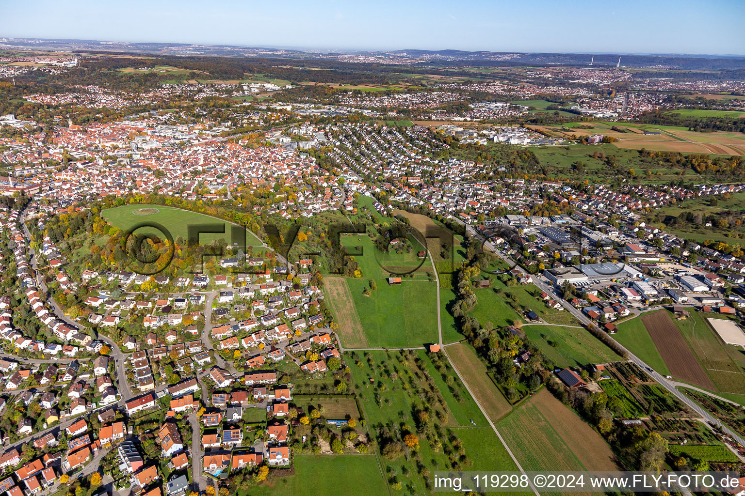 Vue aérienne de Point de vue de l'Ersberg à Nürtingen dans le département Bade-Wurtemberg, Allemagne