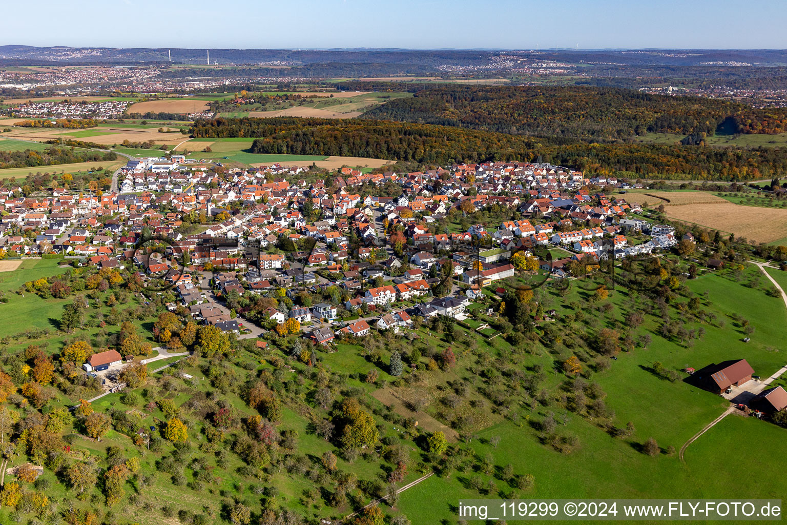 Vue aérienne de Quartier Reudern in Nürtingen dans le département Bade-Wurtemberg, Allemagne