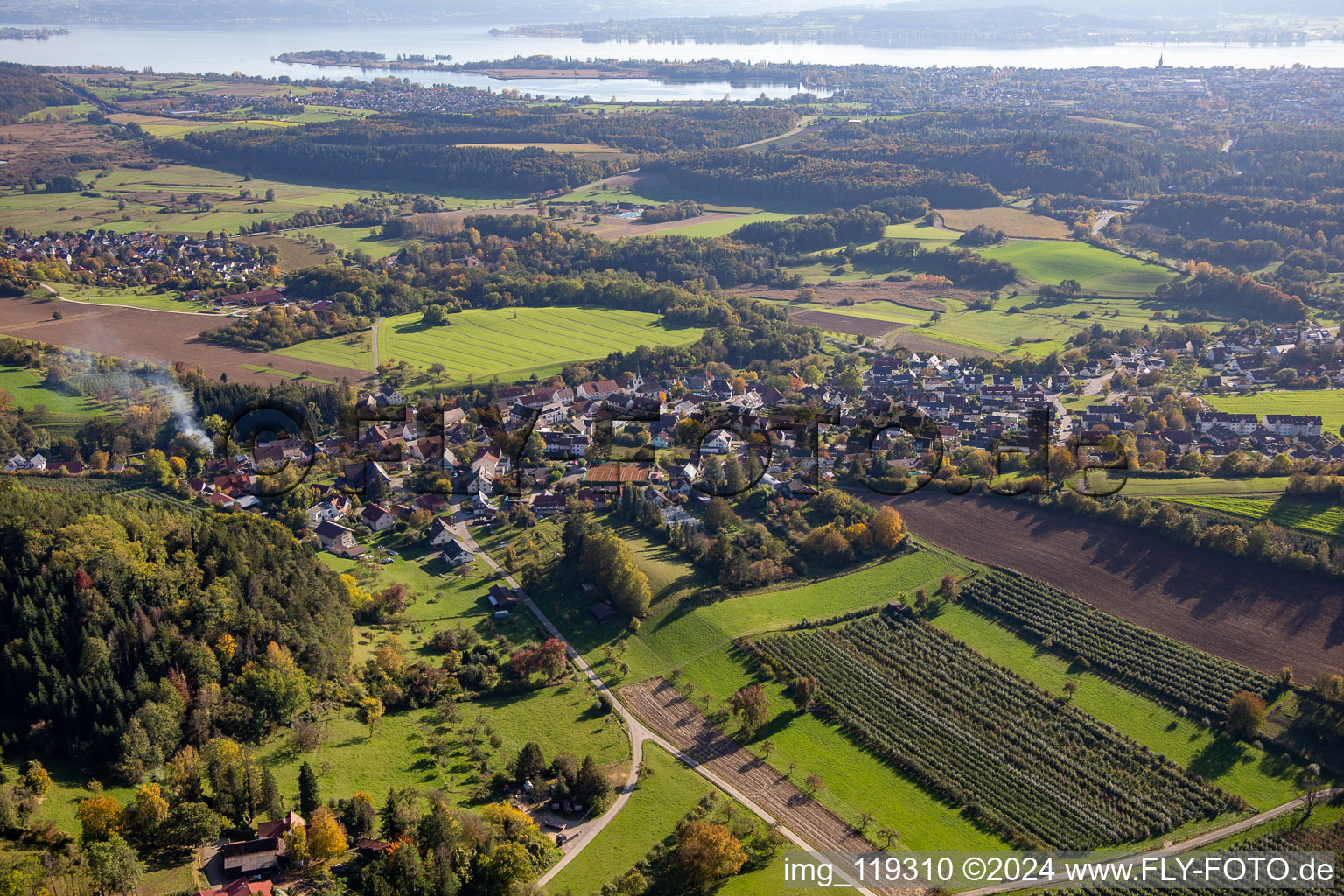 Vue aérienne de Quartier Güttingen in Radolfzell am Bodensee dans le département Bade-Wurtemberg, Allemagne