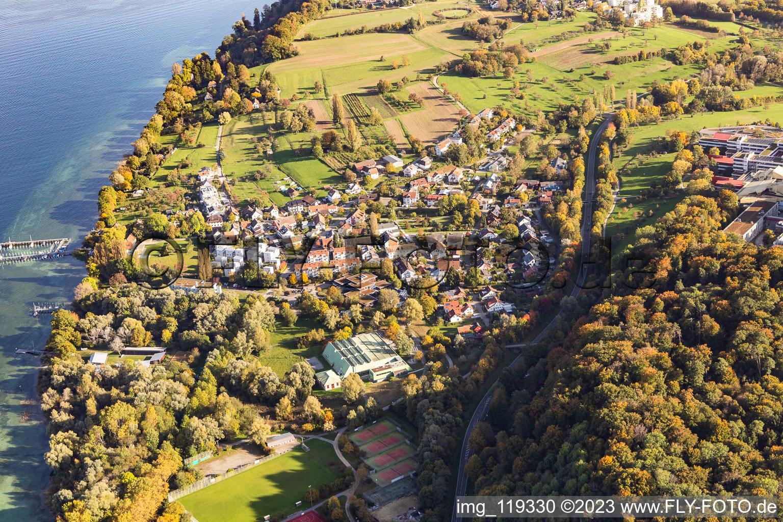 Vue aérienne de Salle de sport universitaire à le quartier Egg in Konstanz dans le département Bade-Wurtemberg, Allemagne